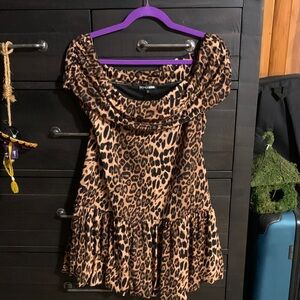 Fashion Nova Brown Leopard Mini Dress